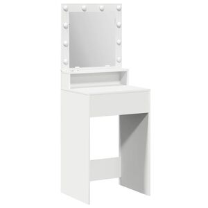 vidaXL Table de Toilette Blanc 50 x 41 x 135 cm Bois d'ing&eacute;nierie