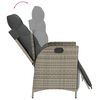 vidaXL Chaise inclinable de jardin et repose-pied gris résine tressée
