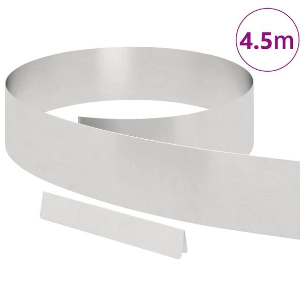 vidaXL Bordure de Pelouse Argent 450 x 0,05 x 15 cm Acier inoxydable