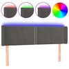 vidaXL T&ecirc;te de lit &agrave; LED Gris fonc&eacute; 147x16x78/88 cm Velours
