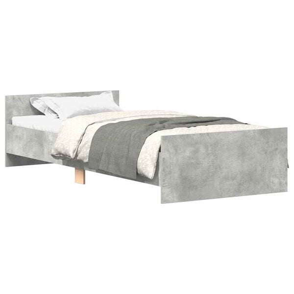 vidaXL Cadre de lit sans matelas gris b&eacute;ton 90x190 cm