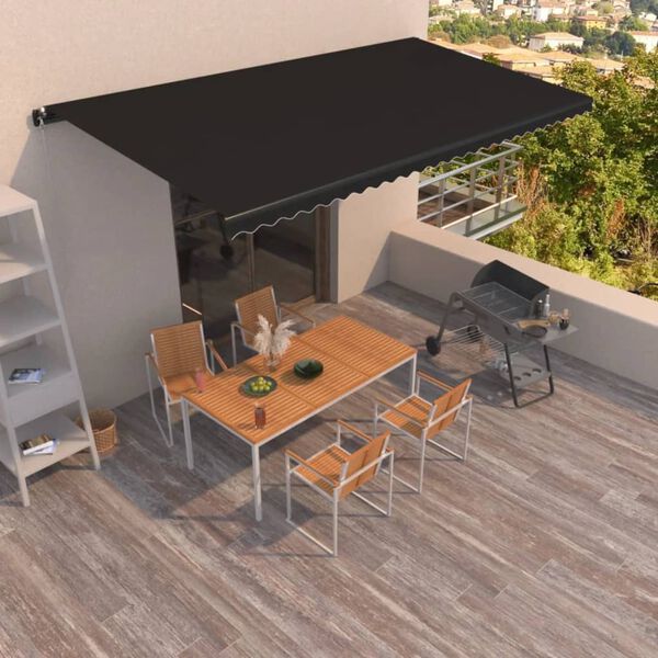 vidaXL Auvent manuel r&eacute;tractable 600x350 cm Anthracite