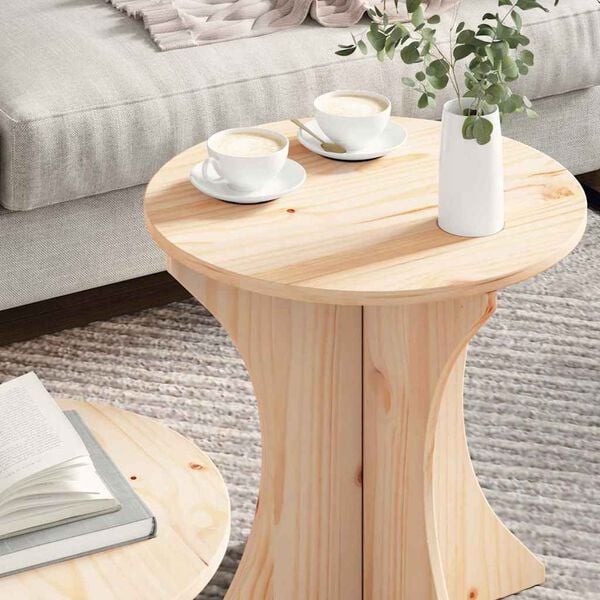 vidaXL Table basse 2 pcs Naturel Bois massif en pin