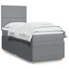 vidaXL Sommier &agrave; lattes de lit avec matelas gris clair 80x200 cm tissu