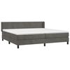 vidaXL Sommier &agrave; lattes de lit et matelas Gris fonc&eacute; 200x200cm Velours
