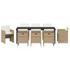 vidaXL Ensemble de salle &agrave; manger pour jardin 9 pcs Beige polyrotin