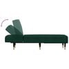 vidaXL Chaise longue vert fonc&eacute; velours