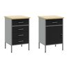 vidaXL Ensemble de placards de travail avec tiroir 5 pcs Noir