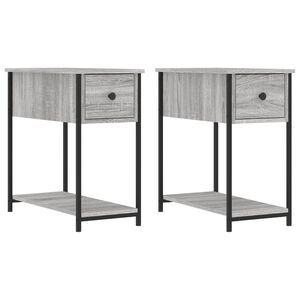 vidaXL Tables de chevet 2 pcs sonoma gris 30x60x60cm bois d'ing&eacute;nierie