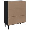vidaXL Buffet SENJA aspect rotin noir 90x40x112cm bois massif de pin