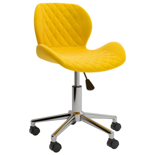 vidaXL Chaise pivotante de salle &agrave; manger Jaune moutarde Velours