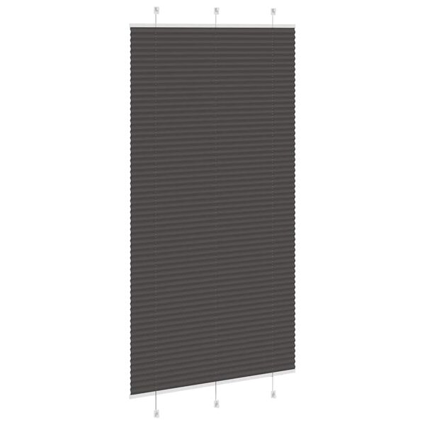 vidaXL Store pliss&eacute; noir 105x200 cm largeur du tissu 104,4cm polyester