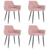 vidaXL Chaises &agrave; manger lot de 4 Rose Velours