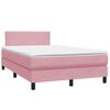 vidaXL Sommier &agrave; lattes de lit avec matelas et LED rose 120x210 cm velours