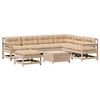 vidaXL Salon de jardin 8 pcs avec coussins Bois de pin massif