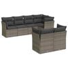 vidaXL Salon de jardin avec coussins 7 pcs gris r&eacute;sine tress&eacute;e