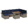 vidaXL Ensemble de canap&eacute; de jardin 9 pcs gris et bleu marine