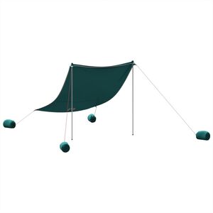 vidaXL Auvent de plage avec ancres de sable vert 214x236 cm