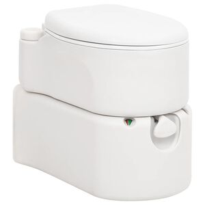 vidaXL Toilette de camping int&eacute;gr&eacute;e blanc 24+17 L PEHD et &eacute;mail