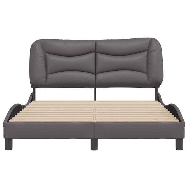 vidaXL Cadre de lit sans matelas Hvar gris 140x200 cm similicuir
