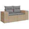 vidaXL Salon de jardin avec coussins 5 pcs beige r&eacute;sine tress&eacute;e acacia