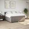 vidaXL Sommier &agrave; lattes de lit avec matelas Taupe 180x200 cm Tissu