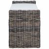 vidaXL Banc de rangement Noir Blanchi 110 x 40 x 50 cm Rotin