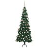 vidaXL Arbre de Noël artificiel d'angle Vert 180 cm PVC et métal