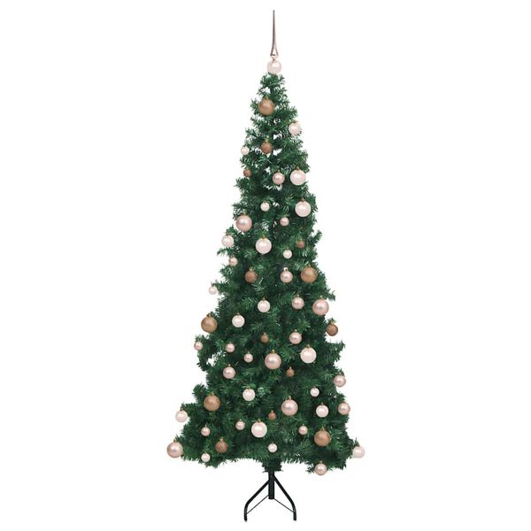 vidaXL Arbre de Noël artificiel d'angle Vert 180 cm PVC et métal