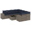 vidaXL Ensemble de canap&eacute; de jardin 9 pcs avec coussins gris r&eacute;sine tress&eacute;e