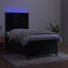 vidaXL Sommier &agrave; lattes de lit avec matelas LED Noir 90x200 cm Velours