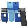 vidaXL Lit mezzanine pour enfants Noir et Bleu 74,5 x 190 cm M&eacute;tал