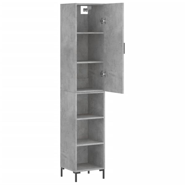 vidaXL Buffet haut Gris b&eacute;ton 34,5x34x180 cm Bois d'ing&eacute;nierie