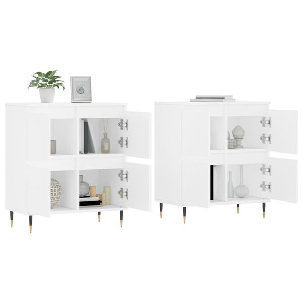 vidaXL Buffets 2 pcs blanc bois d'ing&eacute;nierie