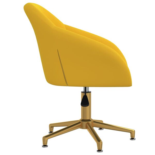 vidaXL Chaise pivotante de salle &agrave; manger Jaune Velours