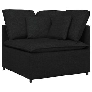 vidaXL Module d'angle pour canap&eacute; modulable avec coussins noirs 100 cm