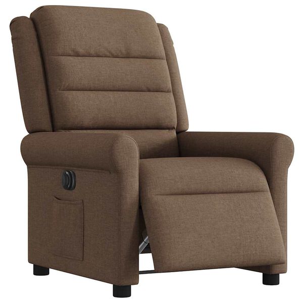 vidaXL Fauteuil inclinable &eacute;lectrique Marron Tissu