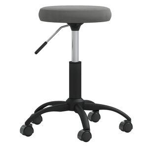 vidaXL Tabouret de massage Velours Gris fonc&eacute;