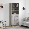 vidaXL Buffet haut Sonoma gris 69,5x34x180 cm Bois d'ing&eacute;nierie