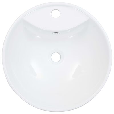 VIDAXL Lavabo avec trop-plein 46,5 x 18 cm Ceramique Blanc pas cher 