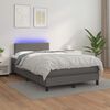 vidaXL Sommier &agrave; lattes de lit matelas LED gris 120x190 cm similicuir