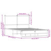 vidaXL Cadre de lit en m&eacute;tal sans matelas ch&ecirc;ne fum&eacute; 120x200 cm