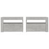 vidaXL Tables de chevet 2 pcs avec LED Gris béton 60x35x40 cm