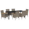 vidaXL Ensemble de salle &agrave; manger pour jardin 7 pcs Gris polyrotin
