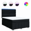 vidaXL Sommier &agrave; lattes de lit avec matelas Noir 140x190 cm Tissu