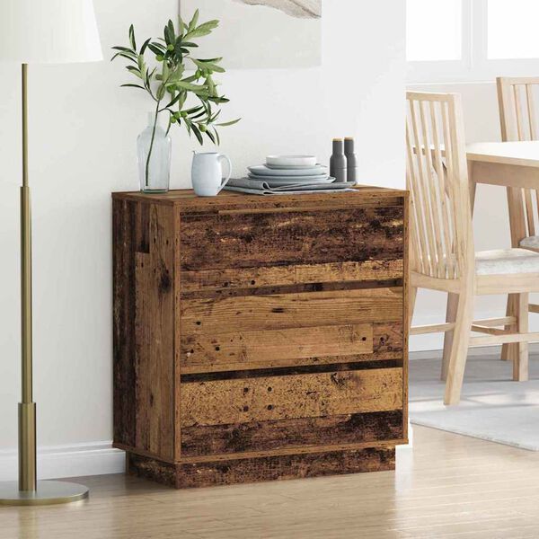 vidaXL Cabinet de chevet avec tiroir Bois ancien 71 x 34,5 x 75 cm