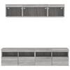 vidaXL Unités murales TV avec LED 5 pcs gris sonoma bois d'ingénierie