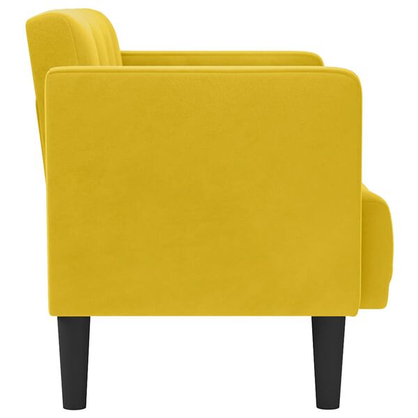 vidaXL Canapé deux places Jaune 111 cm Velours