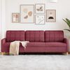 vidaXL Canap&eacute; &agrave; 3 places Rouge bordeaux 210 cm Tissu