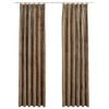 vidaXL Rideaux occultants avec crochets 2 pcs Velours Beige 140x245 cm